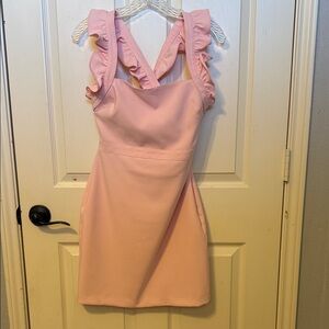 Likely Blush Ruffle Mini Dress